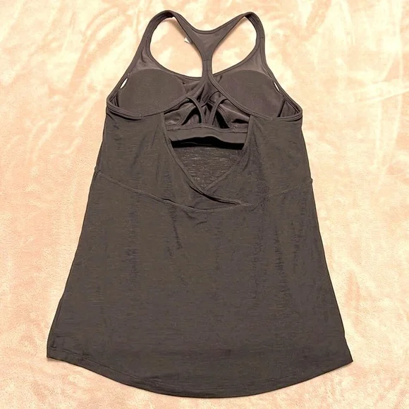 Athleta Black Tank Racerback with Built in Bra - Picture 4 of 13